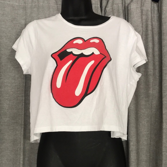 Tops - Rolling Stones cropped tee.